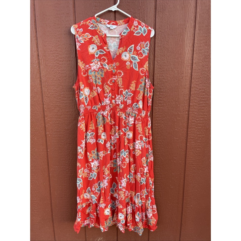 Croft and Barrow summer dress Xxl Orange / Coral‎ Floral